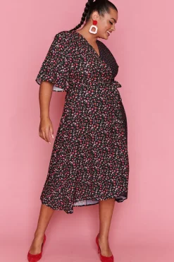 Lorraine Designs Casual Dresses | Fit & Flare Dresses*Mandy Spots & Blossoms Wrap Dress