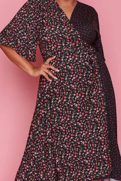 Lorraine Designs Casual Dresses | Fit & Flare Dresses*Mandy Spots & Blossoms Wrap Dress