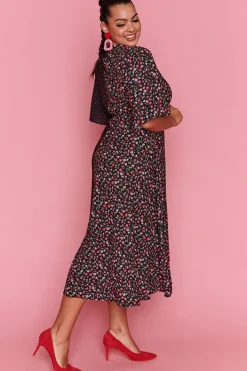 Lorraine Designs Casual Dresses | Fit & Flare Dresses*Mandy Spots & Blossoms Wrap Dress
