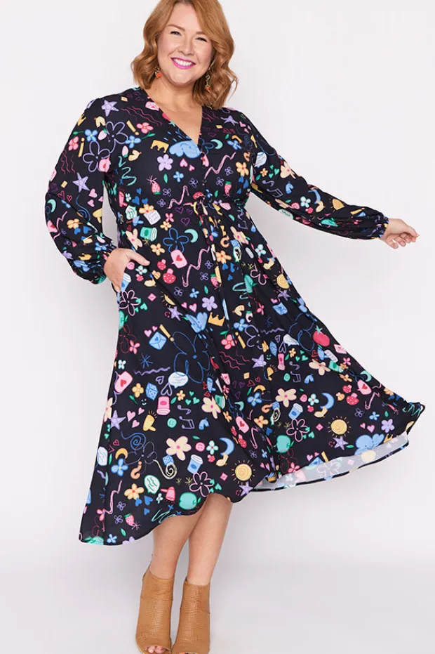 Lorraine Designs Casual Dresses | Midi Dresses*Marlene Meeting Minutes Long Sleeve Dress