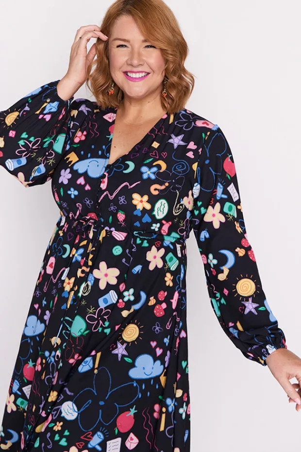 Lorraine Designs Casual Dresses | Midi Dresses*Marlene Meeting Minutes Long Sleeve Dress