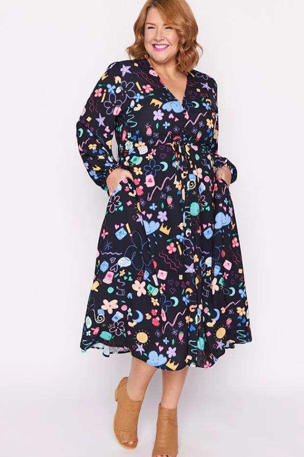 Lorraine Designs Casual Dresses | Midi Dresses*Marlene Meeting Minutes Long Sleeve Dress