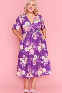 Lorraine Designs Casual Dresses | Fit & Flare Dresses*Marley Antique Purple Floral Dress