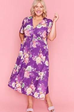 Lorraine Designs Casual Dresses | Fit & Flare Dresses*Marley Antique Purple Floral Dress