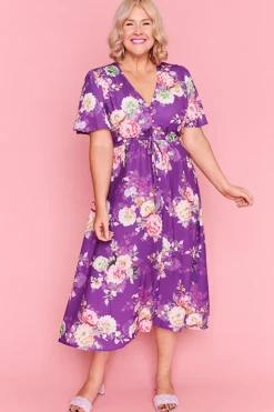 Lorraine Designs Casual Dresses | Fit & Flare Dresses*Marley Antique Purple Floral Dress