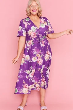 Lorraine Designs Casual Dresses | Fit & Flare Dresses*Marley Antique Purple Floral Dress