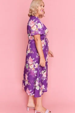 Lorraine Designs Casual Dresses | Fit & Flare Dresses*Marley Antique Purple Floral Dress