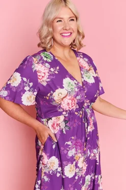 Lorraine Designs Casual Dresses | Fit & Flare Dresses*Marley Antique Purple Floral Dress