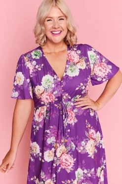 Lorraine Designs Casual Dresses | Fit & Flare Dresses*Marley Antique Purple Floral Dress