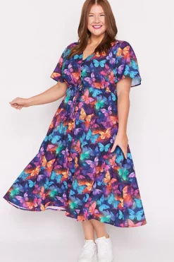 Lorraine Designs Casual Dresses | Fit & Flare Dresses*Marley Butterfly Rainbow Dress