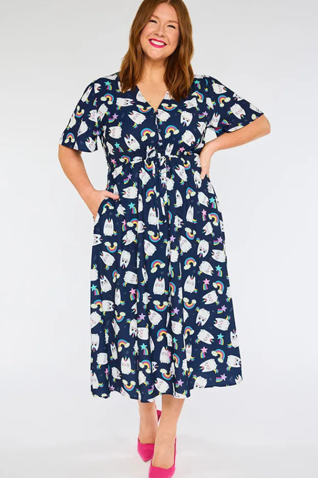 Lorraine Designs Casual Dresses | Fit & Flare Dresses*Marley Caticorns Navy Dress