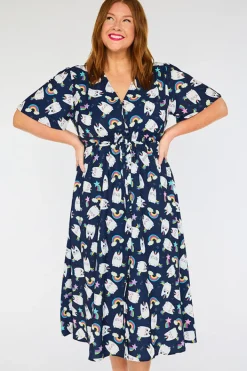 Lorraine Designs Casual Dresses | Fit & Flare Dresses*Marley Caticorns Navy Dress