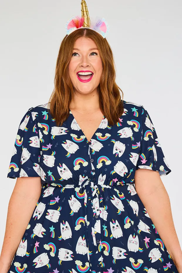 Lorraine Designs Casual Dresses | Fit & Flare Dresses*Marley Caticorns Navy Dress