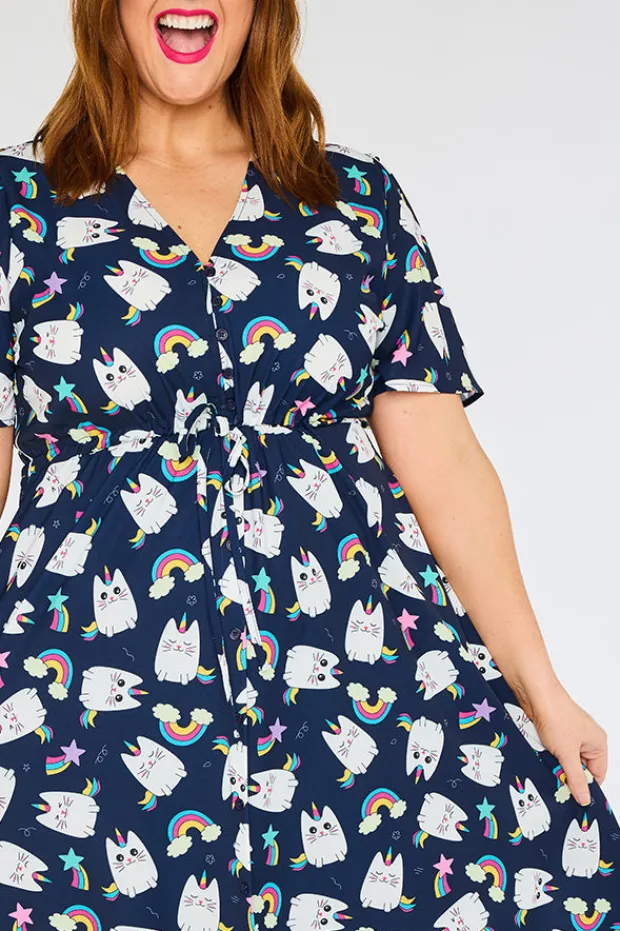 Lorraine Designs Casual Dresses | Fit & Flare Dresses*Marley Caticorns Navy Dress