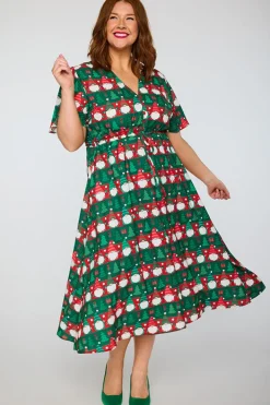 Lorraine Designs Fit & Flare Dresses | Midi Dresses*Marley Christmas Gnomes Dress
