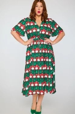 Lorraine Designs Fit & Flare Dresses | Midi Dresses*Marley Christmas Gnomes Dress