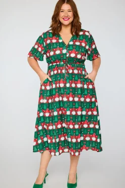 Lorraine Designs Fit & Flare Dresses | Midi Dresses*Marley Christmas Gnomes Dress