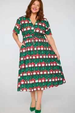 Lorraine Designs Fit & Flare Dresses | Midi Dresses*Marley Christmas Gnomes Dress