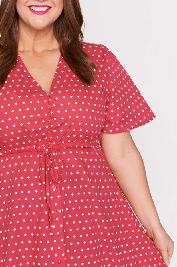 Lorraine Designs Casual Dresses | Fit & Flare Dresses*Marley Cotton Cherry Spot Dress