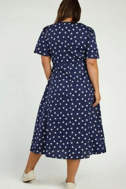 Lorraine Designs Casual Dresses | Fit & Flare Dresses*Marley Cotton Navy & White Hearts Dress
