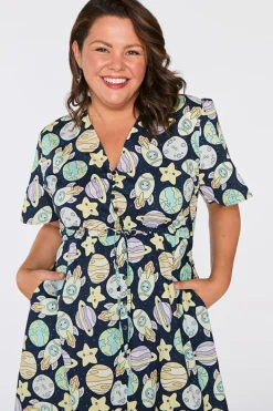 Lorraine Designs Casual Dresses | Fit & Flare Dresses*Marley Cotton Out of Space Dress