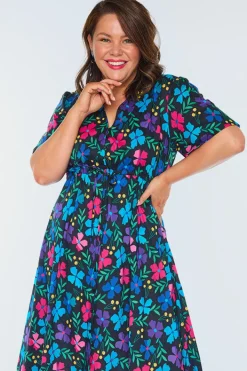 Lorraine Designs Casual Dresses | Fit & Flare Dresses*Marley Cotton Paper Posies Dress