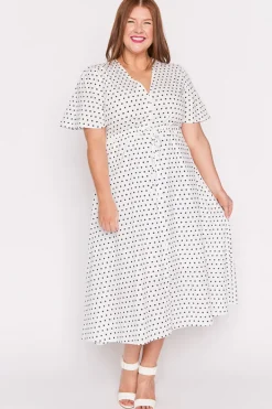 Lorraine Designs Casual Dresses | Fit & Flare Dresses*Marley Cotton White Spot Dress