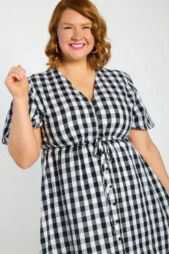 Lorraine Designs Casual Dresses | Fit & Flare Dresses*Marley Gingham Black Dress