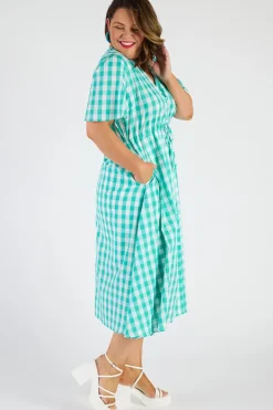 Lorraine Designs Casual Dresses | Fit & Flare Dresses*Marley Gingham Jade Dress