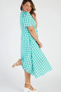 Lorraine Designs Casual Dresses | Fit & Flare Dresses*Marley Gingham Jade Dress