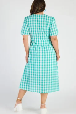Lorraine Designs Casual Dresses | Fit & Flare Dresses*Marley Gingham Jade Dress