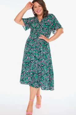 Lorraine Designs Casual Dresses | Fit & Flare Dresses*Marley Green Leopard Dress