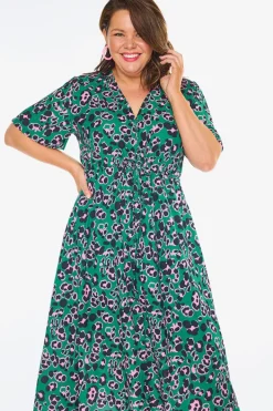 Lorraine Designs Casual Dresses | Fit & Flare Dresses*Marley Green Leopard Dress
