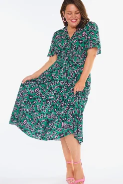 Lorraine Designs Casual Dresses | Fit & Flare Dresses*Marley Green Leopard Dress