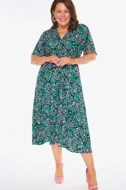 Lorraine Designs Casual Dresses | Fit & Flare Dresses*Marley Green Leopard Dress