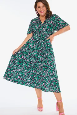Lorraine Designs Casual Dresses | Fit & Flare Dresses*Marley Green Leopard Dress