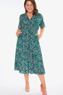 Lorraine Designs Casual Dresses | Fit & Flare Dresses*Marley Green Leopard Dress