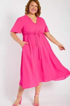 Lorraine Designs Casual Dresses | Fit & Flare Dresses*Marley Hot Pink Dress