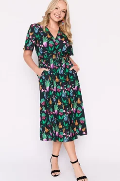 Lorraine Designs Casual Dresses | Fit & Flare Dresses*Marley Inky Plants Dress