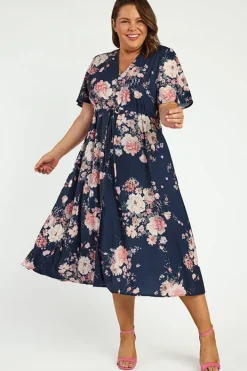 Lorraine Designs Midi Dresses | Casual Dresses*Marley Navy Floral Dress