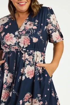 Lorraine Designs Midi Dresses | Casual Dresses*Marley Navy Floral Dress