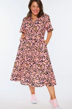 Lorraine Designs Casual Dresses | Fit & Flare Dresses*Marley Pink Leopard Dress