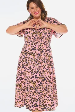 Lorraine Designs Casual Dresses | Fit & Flare Dresses*Marley Pink Leopard Dress