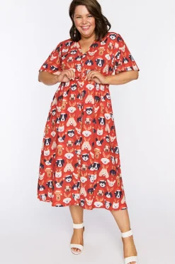 Lorraine Designs Casual Dresses | Fit & Flare Dresses*Marley Puppy Christmas Dress