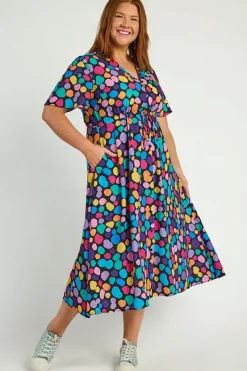 Lorraine Designs Casual Dresses | Fit & Flare Dresses*Marley Rainbow Pebble Spots Dress