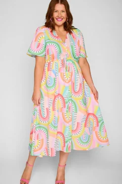 Lorraine Designs Casual Dresses | Fit & Flare Dresses*Marley Rainbow Vibing Dress