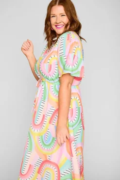 Lorraine Designs Casual Dresses | Fit & Flare Dresses*Marley Rainbow Vibing Dress