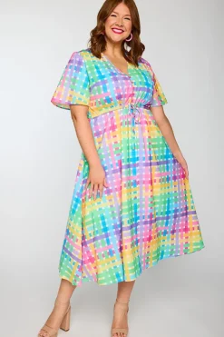 Lorraine Designs Casual Dresses | Fit & Flare Dresses*Marley Rainbow Weave Dress