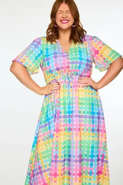 Lorraine Designs Casual Dresses | Fit & Flare Dresses*Marley Rainbow Weave Dress