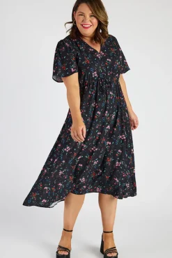 Lorraine Designs Casual Dresses | Fit & Flare Dresses*Marley Red Posies Dress